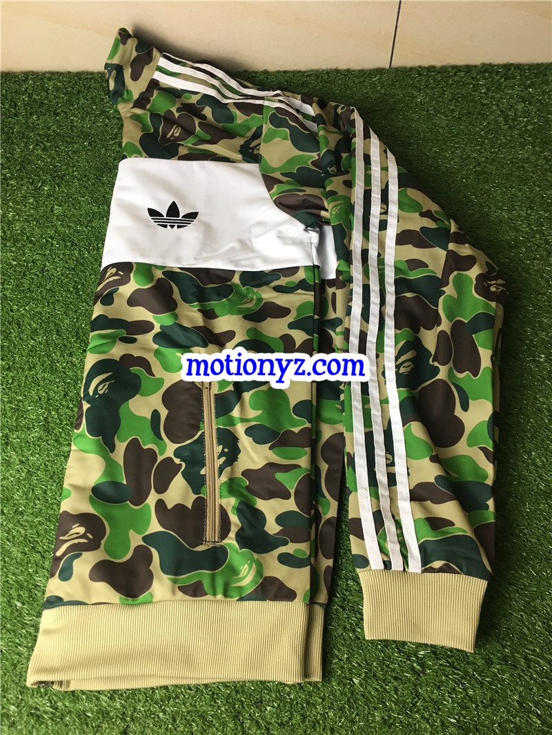 Original Adidas Bathing Ape Bape Jacket Green